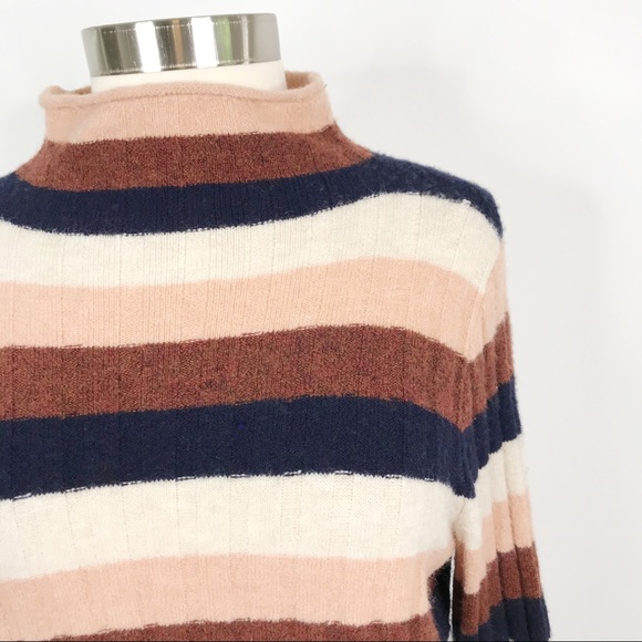 New Madewell Striped Evercrest Turtleneck Sweater - Picture 5 of 10